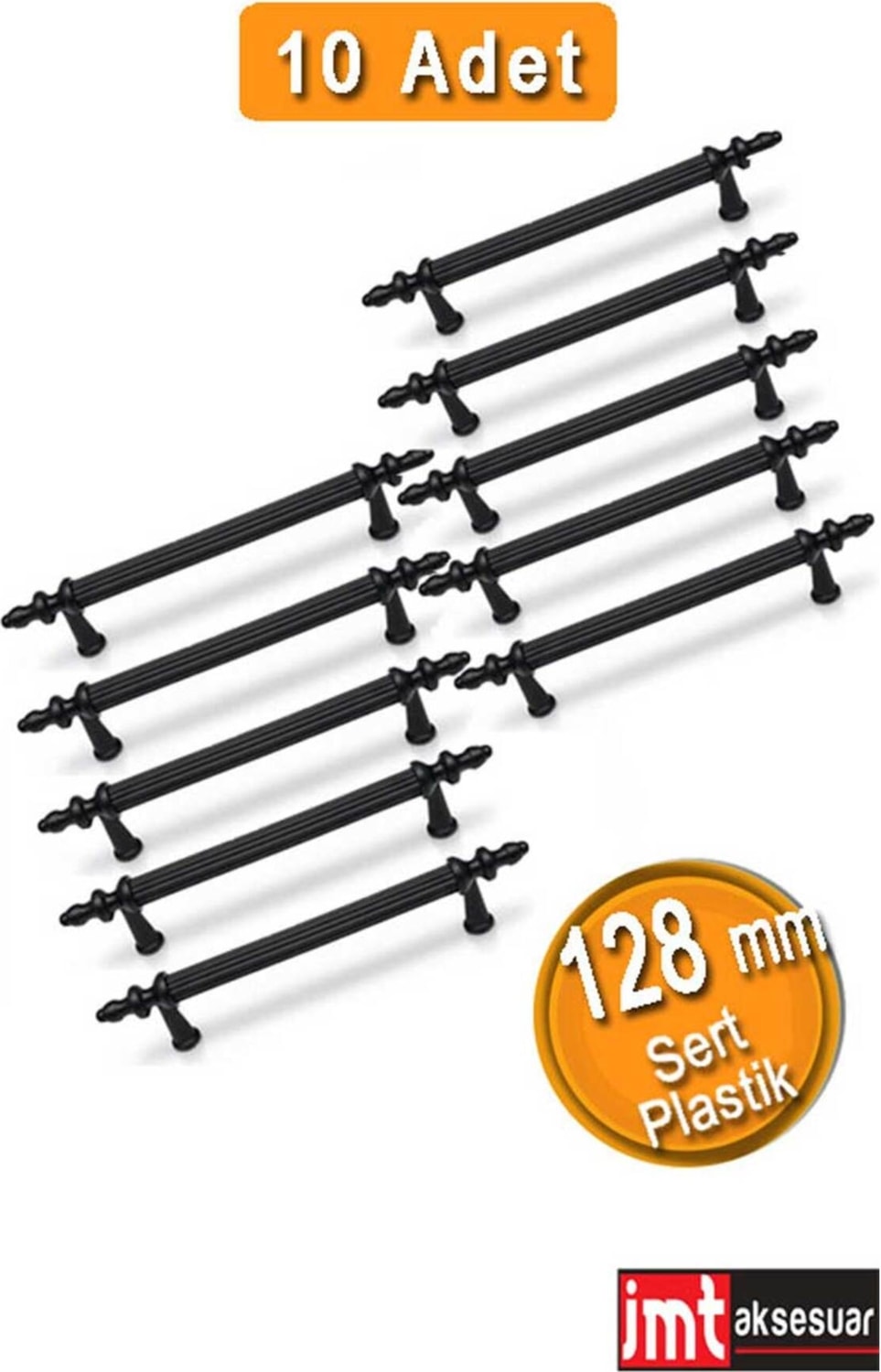 Sert Plastik 128 mm Siyak Mobilya Mutfak Dolabı Komidin Tv Ünütesi Dolap Kulpları 10 Ad
