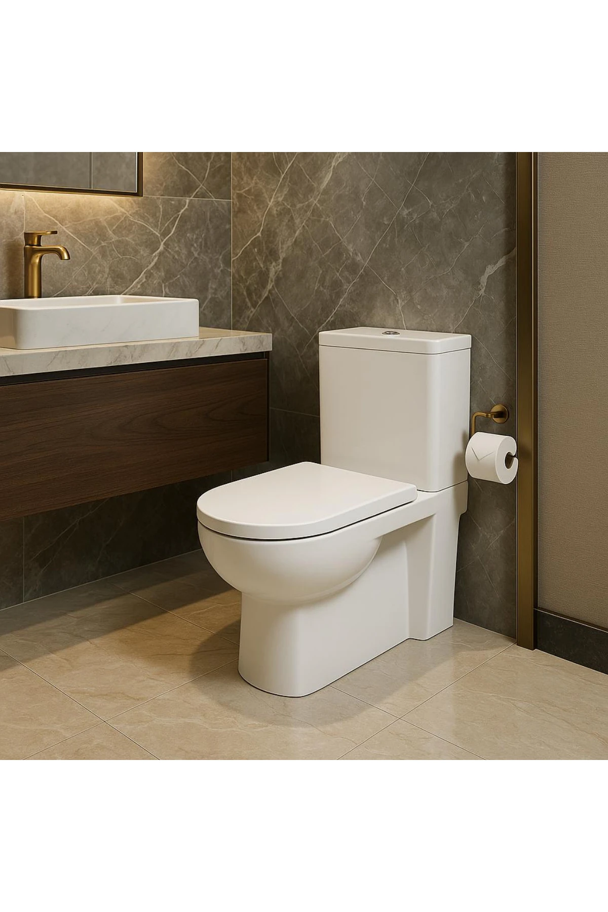 Modern Duvara Sıfır Klozet Takım Mod.k022, Nkp Inci Yavaş Kapak