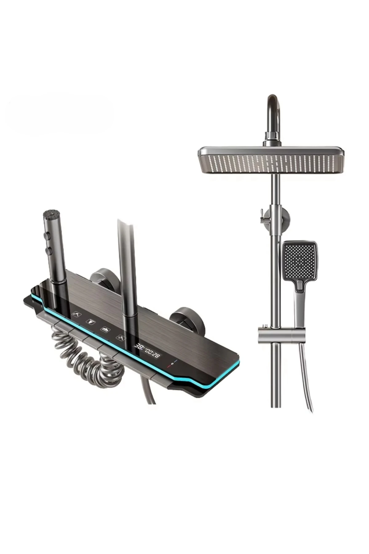 Çok Fonksiyonlu Led Işıklandırmalı Premium Akıllı Duş Seti