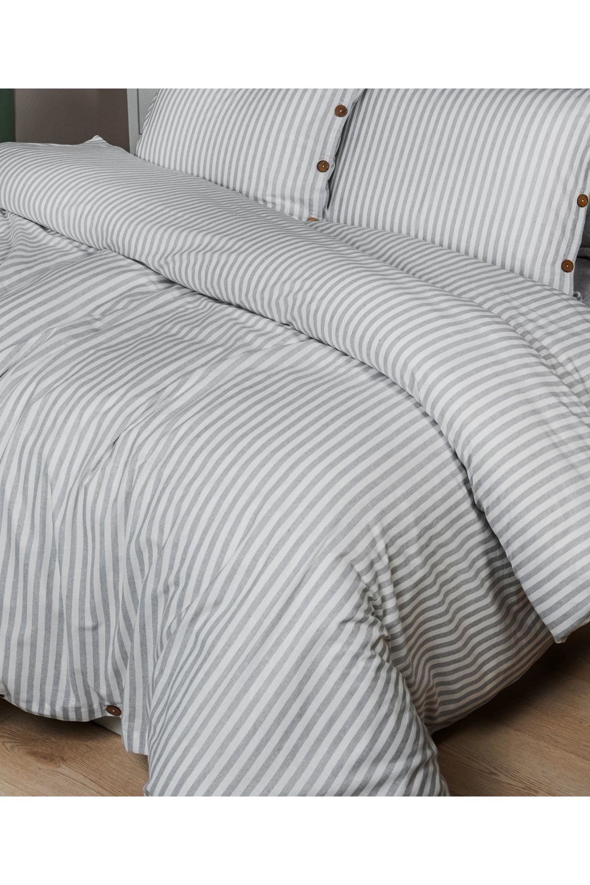 Cotton Collection Tek Kişilik Çizgili Nevresim Seti Reveboheme
