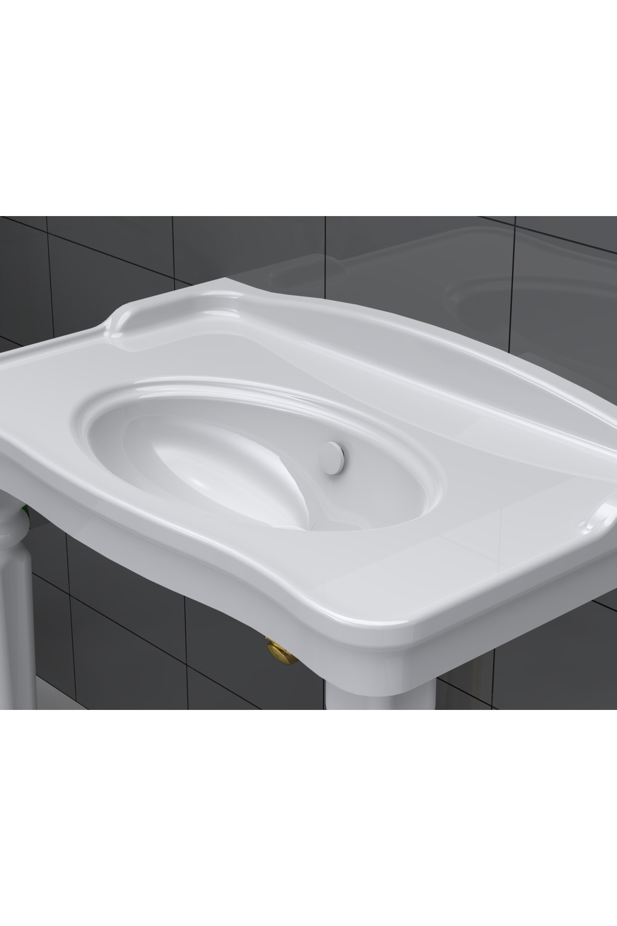 Lavabo Su Taşma Yüzüğü C Tipi – Parlak Beyaz | Evrensel Uyumlu