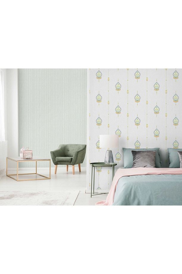 Tropicano Neoklasik Damask Desenli Duvar Kağıdı 9902-4
