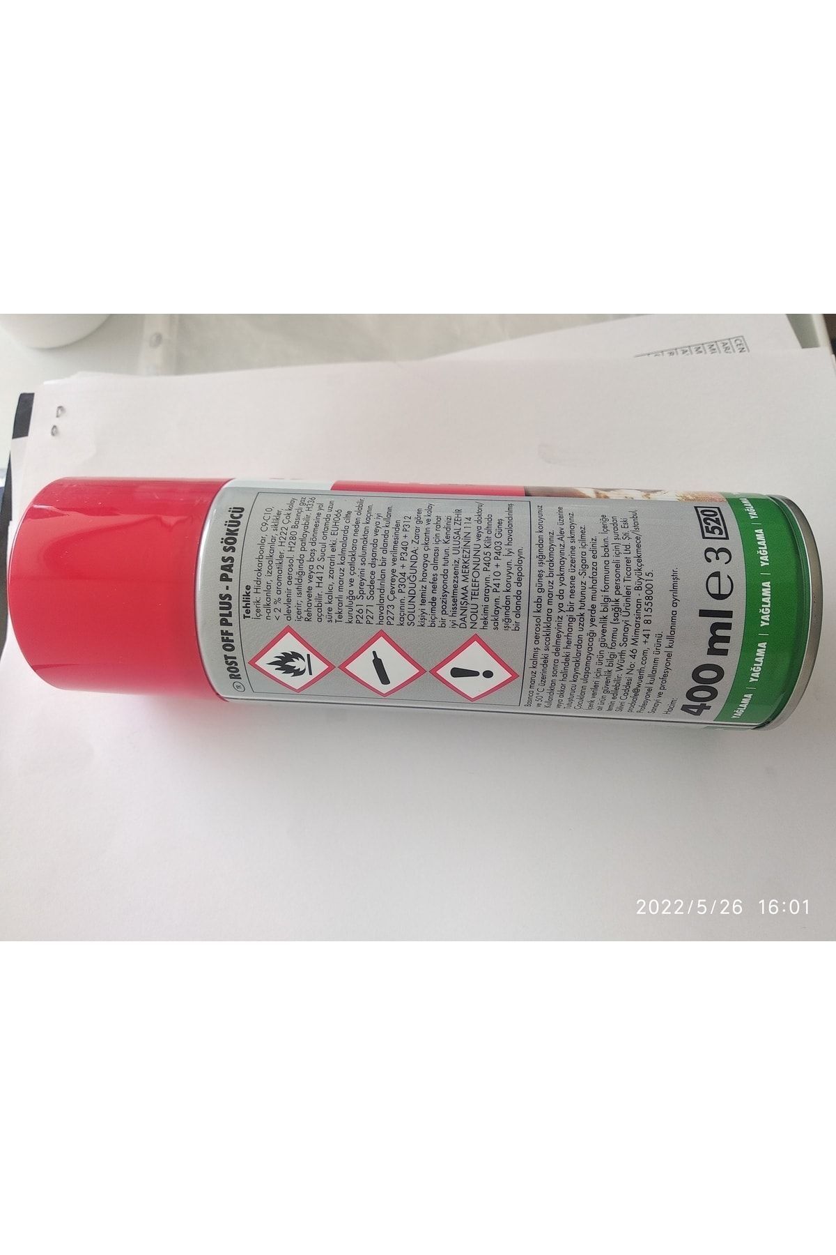 Wurth Pas Sökücü Sprey 400 ml