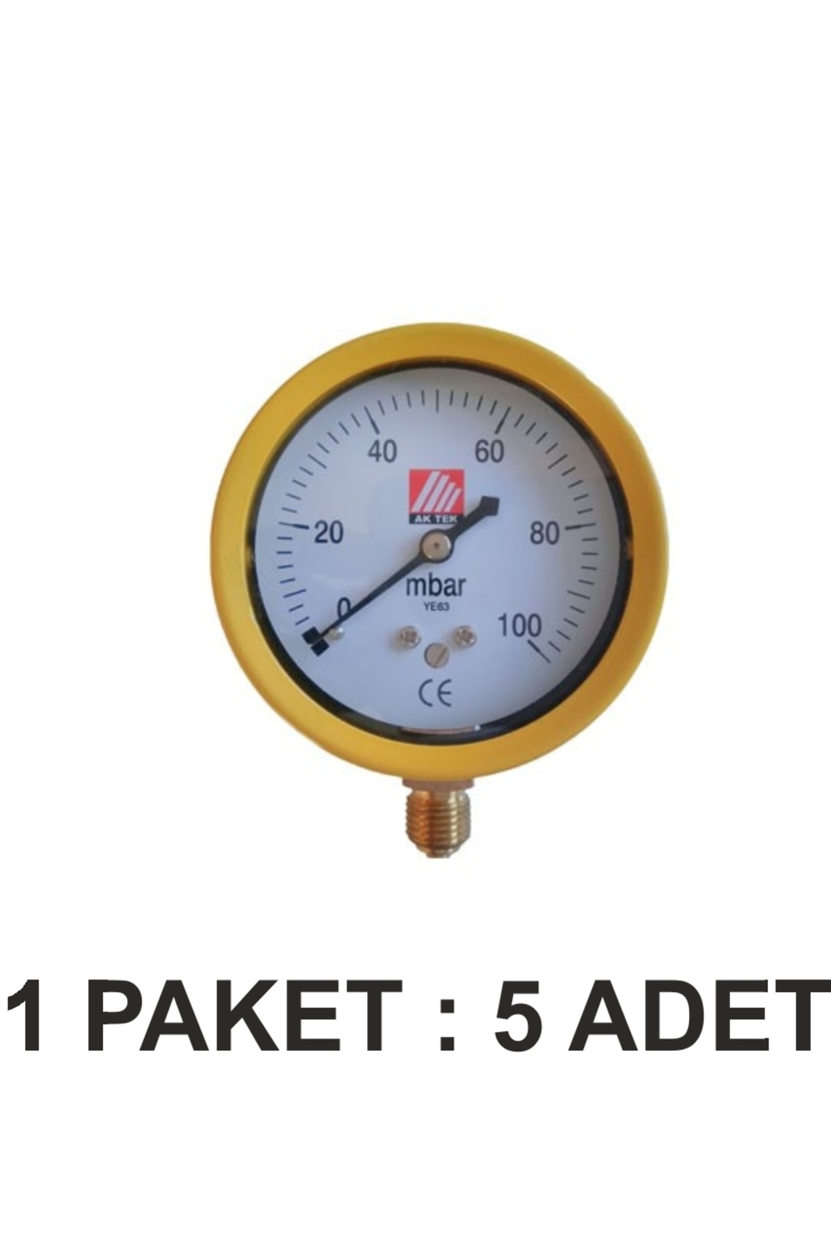 AK TEK MANOMETRE DOĞALGAZ  0-100 MBAR  DÜŞÜK BASINÇ PAKET 5 Li