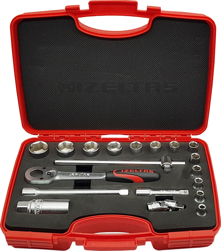 Izeltaş 3/8 Altı Köşe Lokma Takımı 19'lu