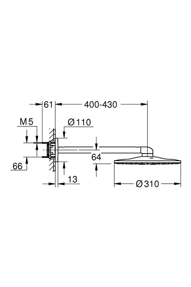 Rainshower Smartactive 310 Tepe Duşu Seti 430 Mm, 2 Akışlı - 26475al0