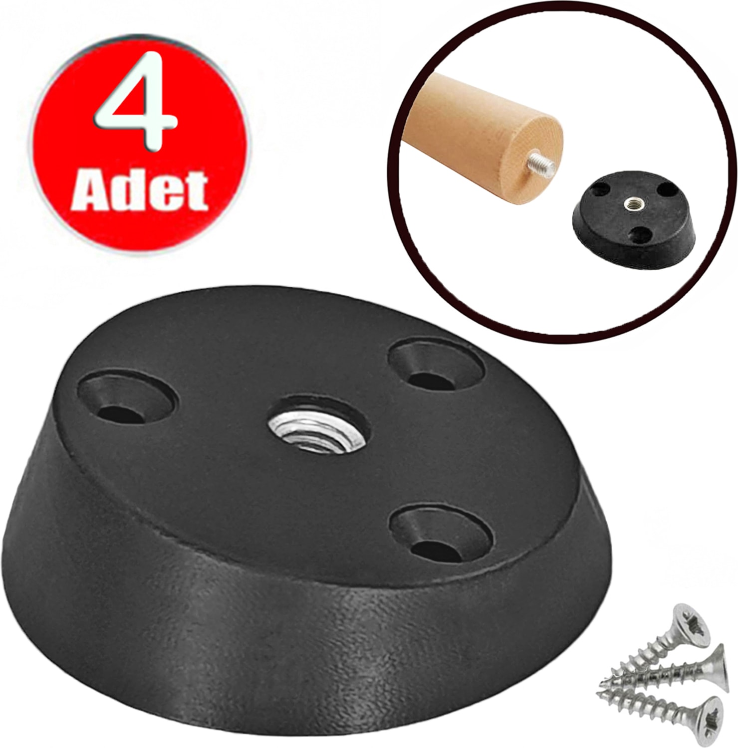 Zigon Orta Sehpa Masa Sandalye Ayağı Bağlantı Aparatı - 4 Adet