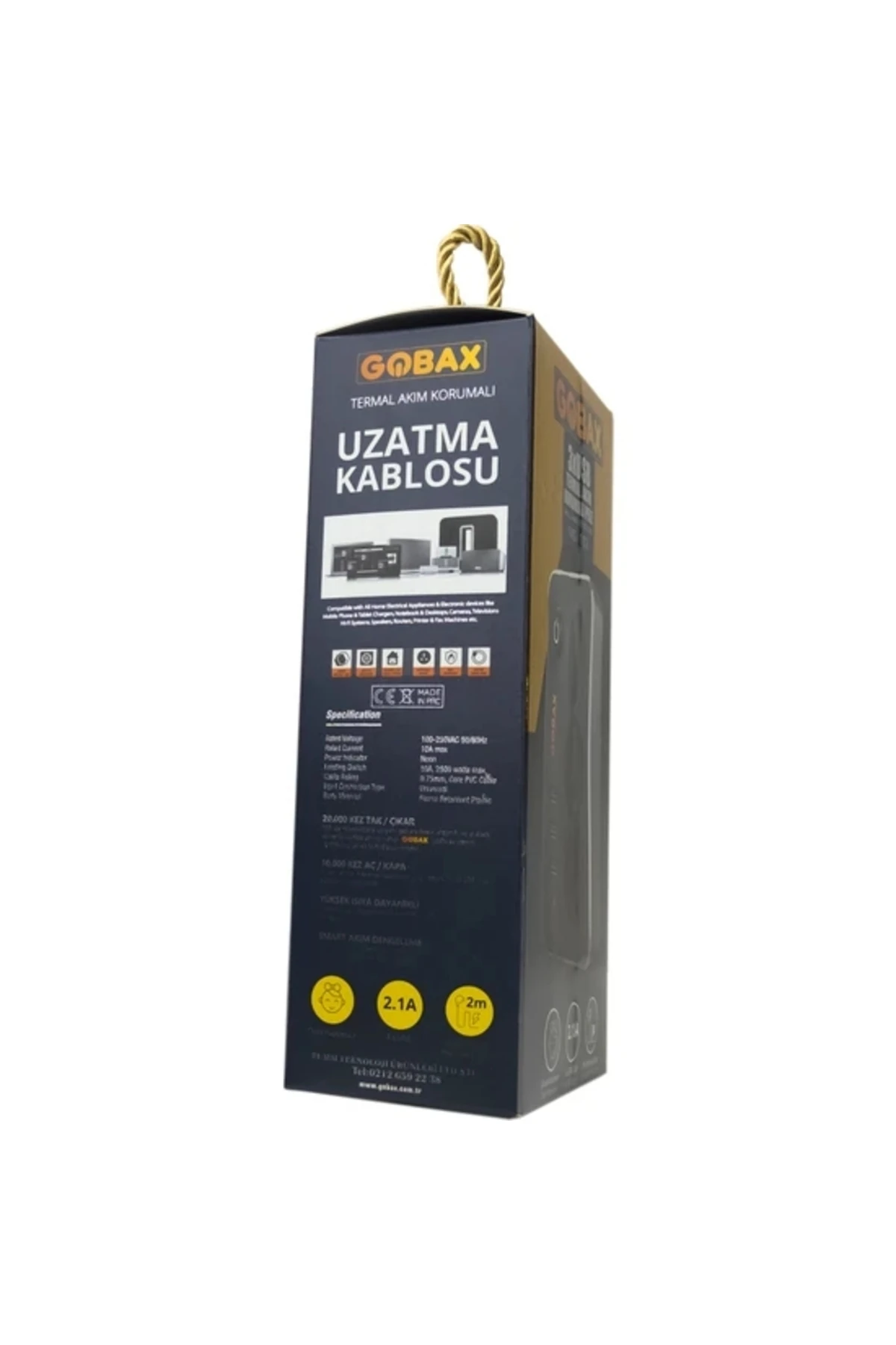 Akım Korumalı Akıllı Priz,Termal Akım Korumalı 3X Ledli Usb, 3X Priz 2 M Uzatmalı Çocuk Korumalı