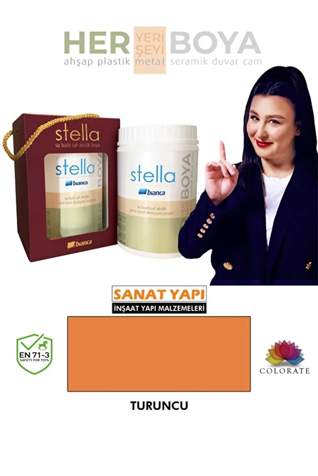 Stella Su Bazlı Akrilik Boya Turuncu