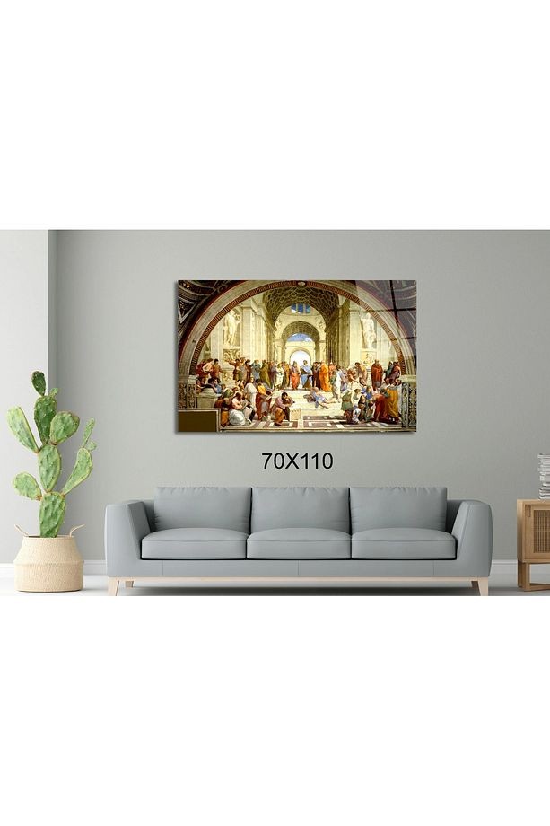 The School of Athens - Raffaello Santi Başyapıtlar Cam Tablo #PCT0576