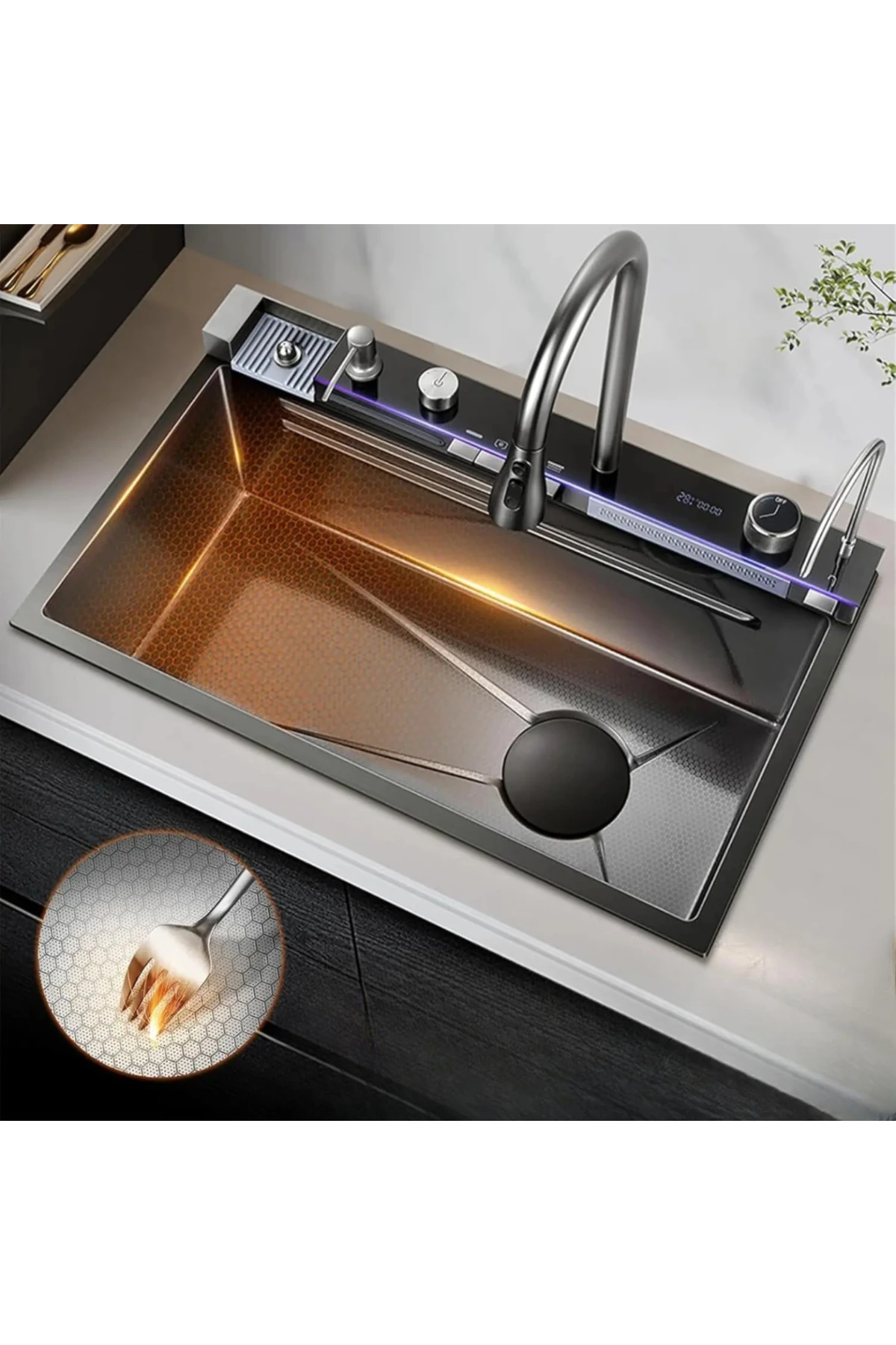 9 Fonksiyonlu Elektronik Akıllı Eviye Seti (304 çelik 4 mm)