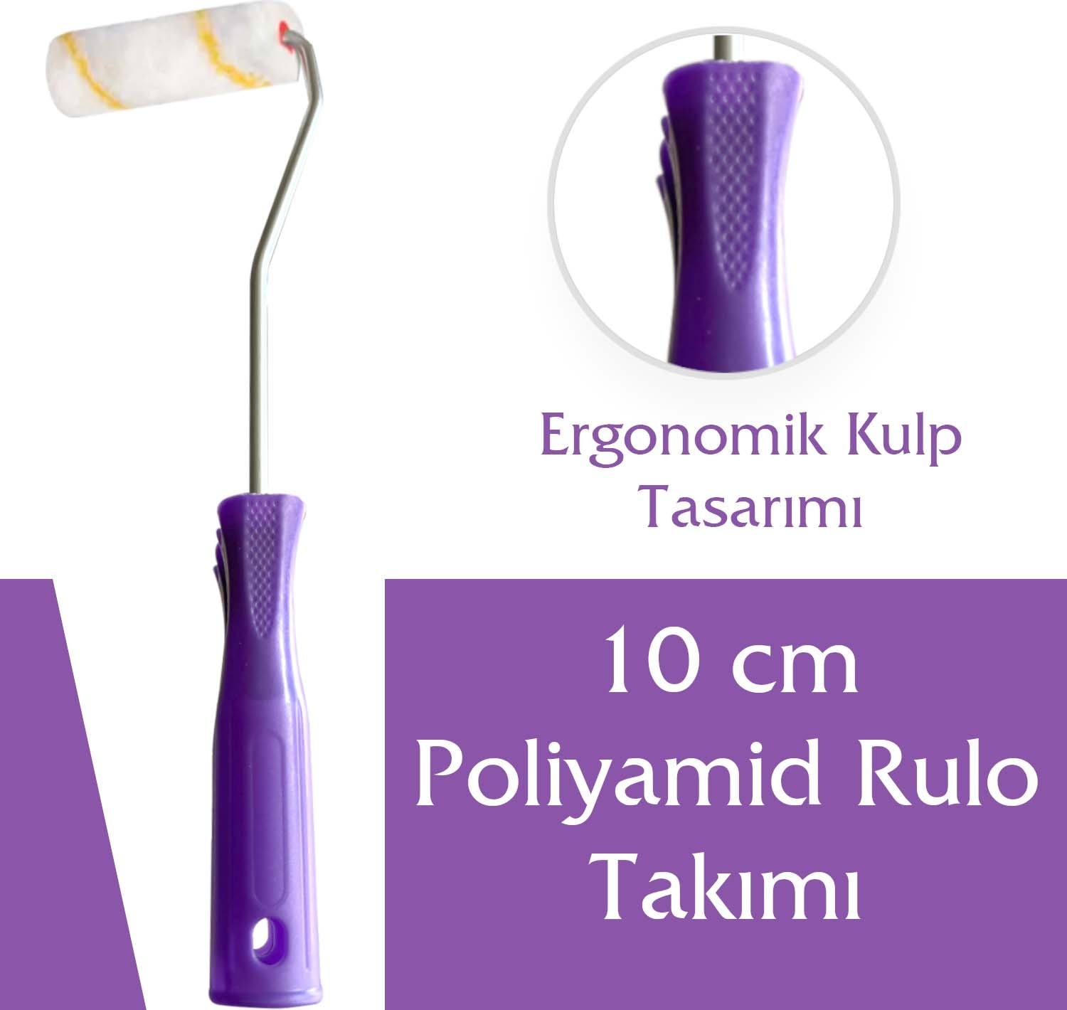 İZMİR FIRÇA Poliyamid 10 cm Parmak Rulo Takımı