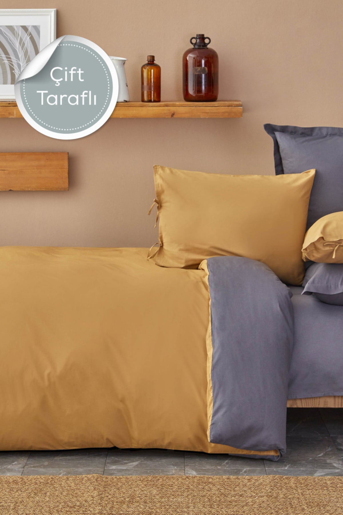 Home Hardal Çift Taraflı Tek Kişilik Nevresim Takımı PP