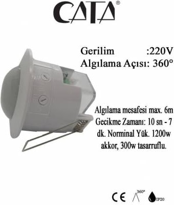 Sıva Altı Hareket Sensörü - 360 Derece 600 W - CT-9242