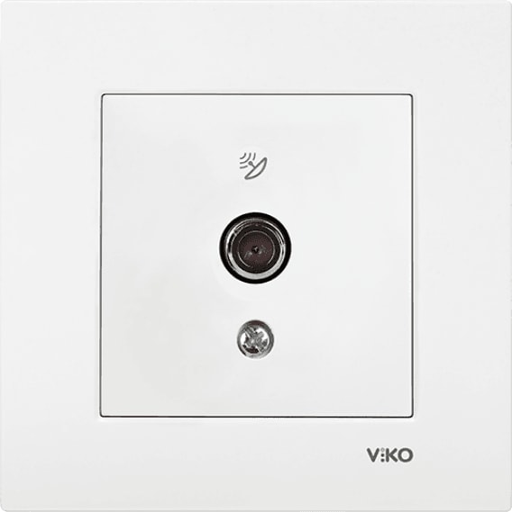 Karre Uydu Prizi F Konnektörlü Geçişli 10DB Beyaz (Çerçeve Dahil) 90967038 (4 Adet)