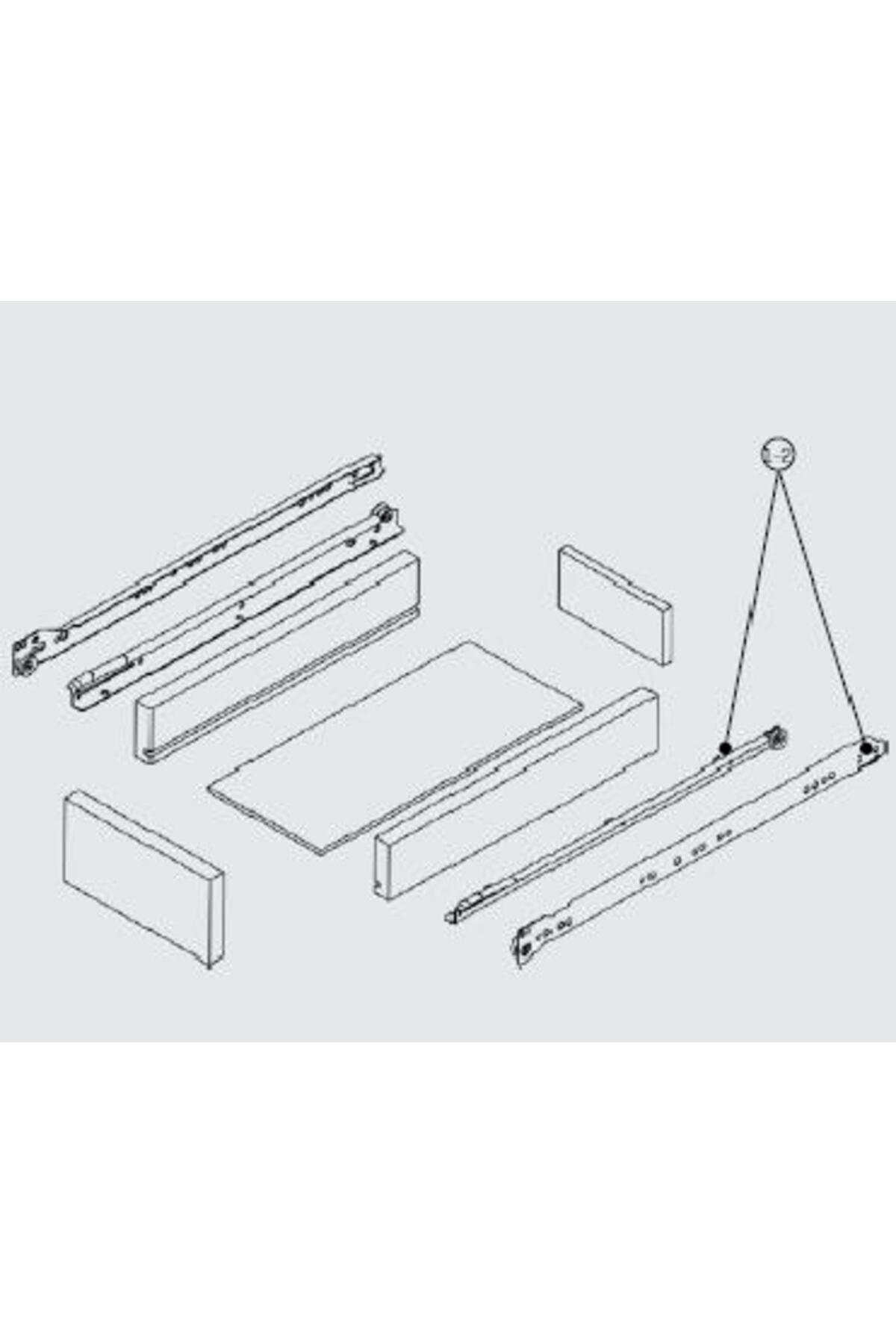 SAMET 550 Mm Bantlı Metal Ray Set Beyaz