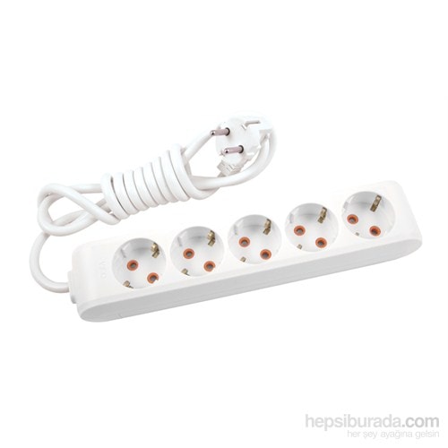 Multi-Let Beşli Priz Topraklı Kablolu Çocuk Korumalı 2 Metre-Beyaz 90113502