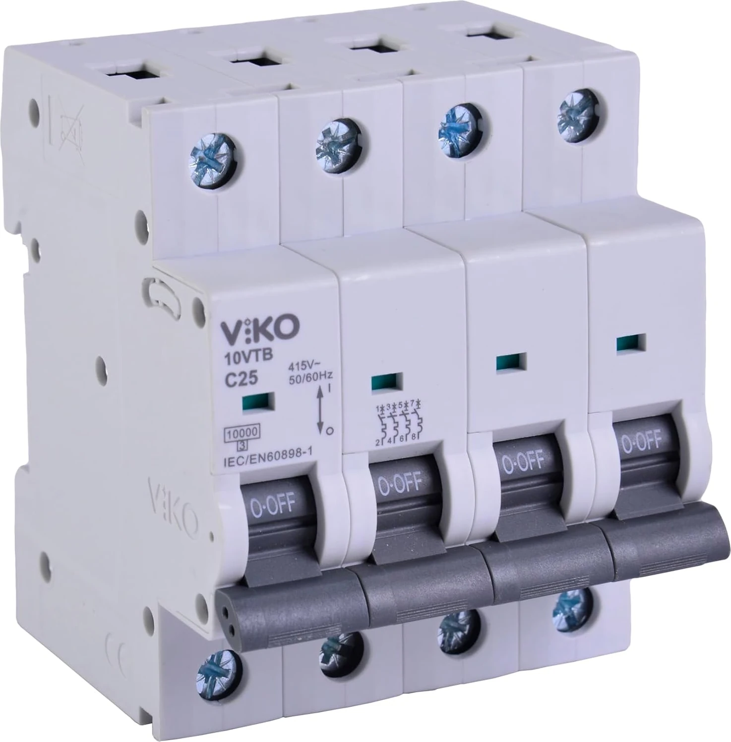 10VTB-4C25 Otomatik Sigorta 10KA C Tipi 4 Kutup 25A