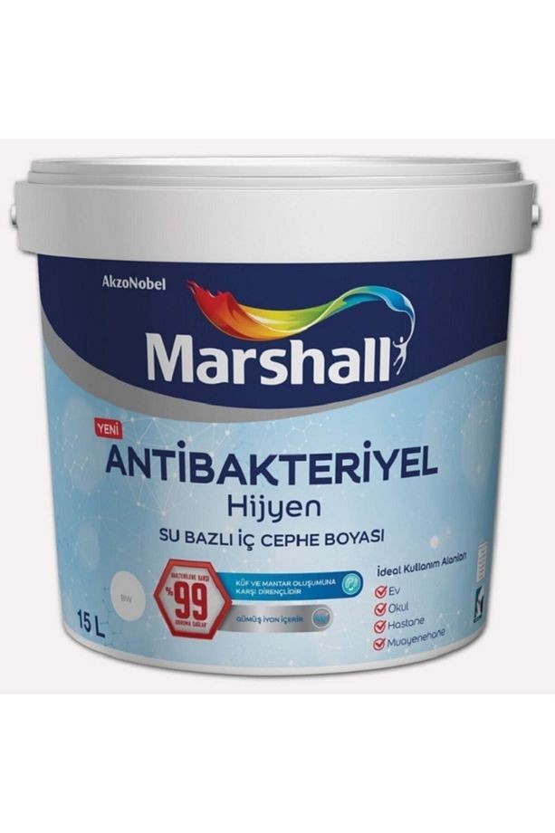 Antibakteriyel Hijyen Iç Cephe Duvar Boyası15 Lt (20kg) Kırık Inci