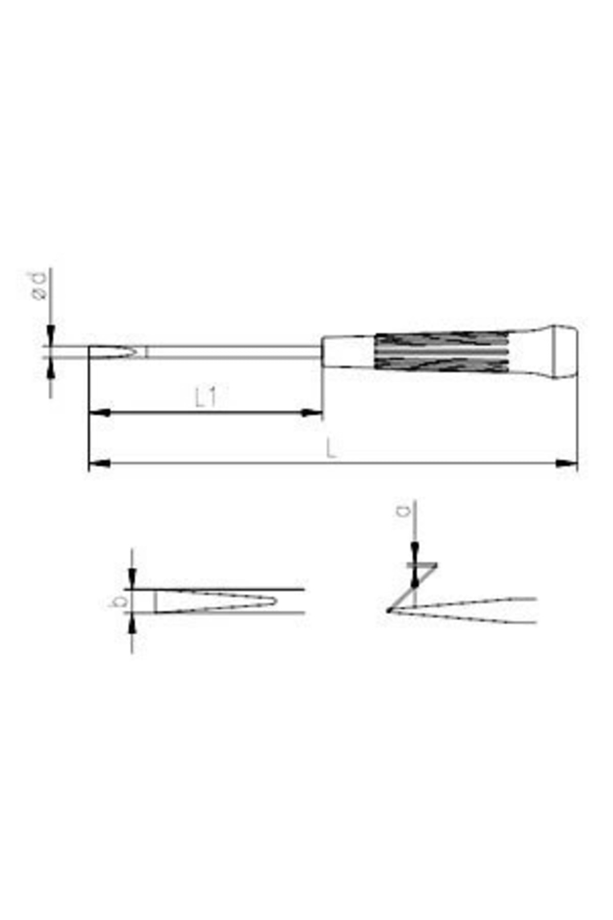 4500172560 Elektronikçi Tip (Klemens) Düz Uçlu Tornavida 2.5x60