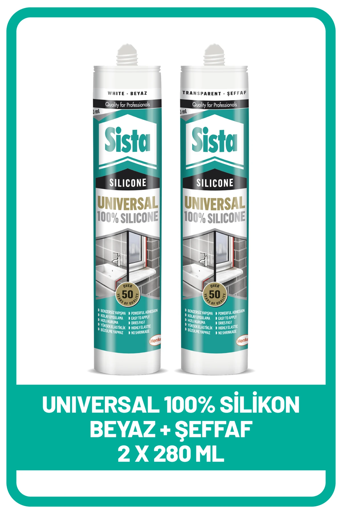 Sista Universal Silikon Beyaz 280ml Şeffaf 280ml | Güçlü Ve Dayanıklı Yapıştırma