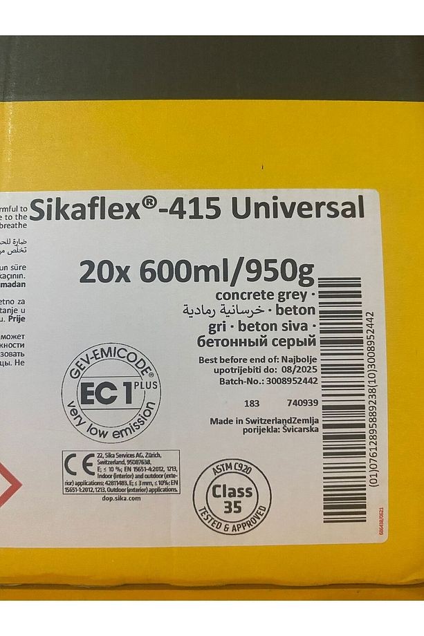 flex-415 Universal Zemin-duvar derzleri için poliüretan derz dolgusu ve yapıştırıcı 600ml Gri
