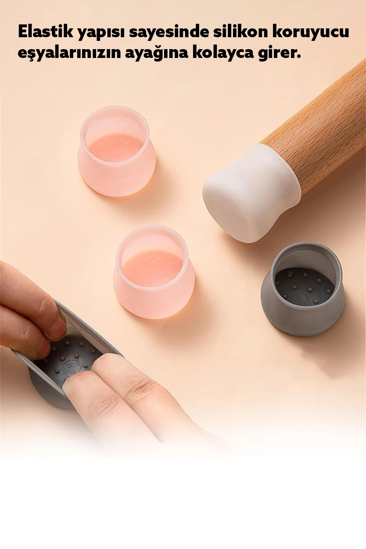 Masa Sandalye Ayak Koruyucu 24'lü Silikon Ev Eşyaları Koruma Aparatı Parke Seramik Çizmez Masa Ayağı