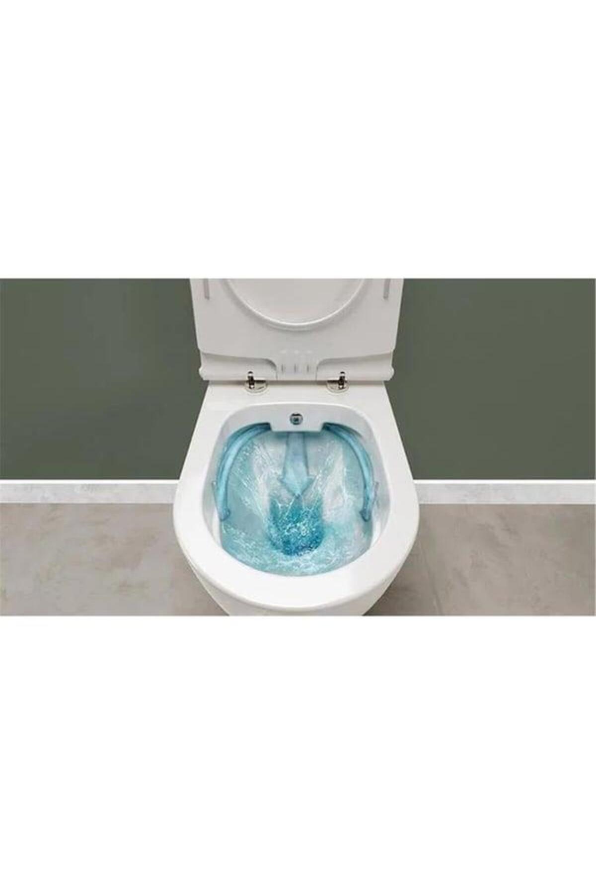 Serel Basic Kanalsız 52 cm Asma Klozet+Serel Anemon PP Thermoplast Yavaş Kapanan Klozet Kapağı