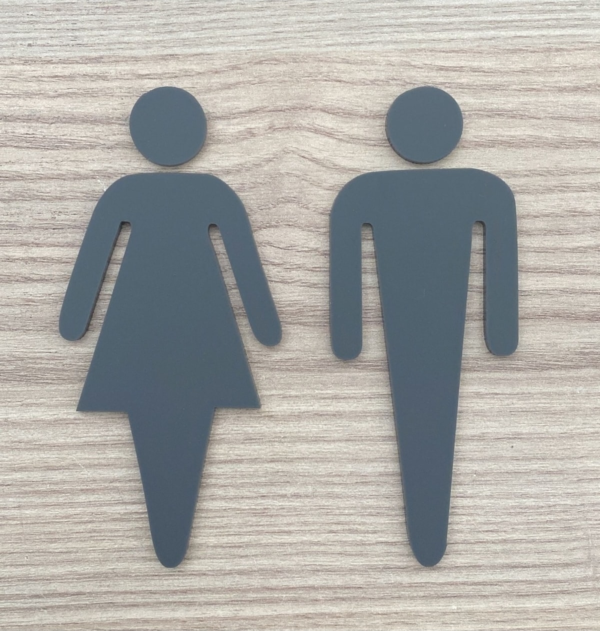 Mat Antrasit Kadın ve Erkek Wc Yönlendirme Seti