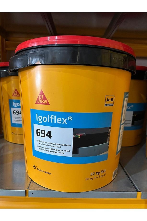 Igolflex-694 Polimer Modifiye Bitüm Kauçuk, İki Bileşenli Su Yalıtım Kaplaması 32Kg(set)