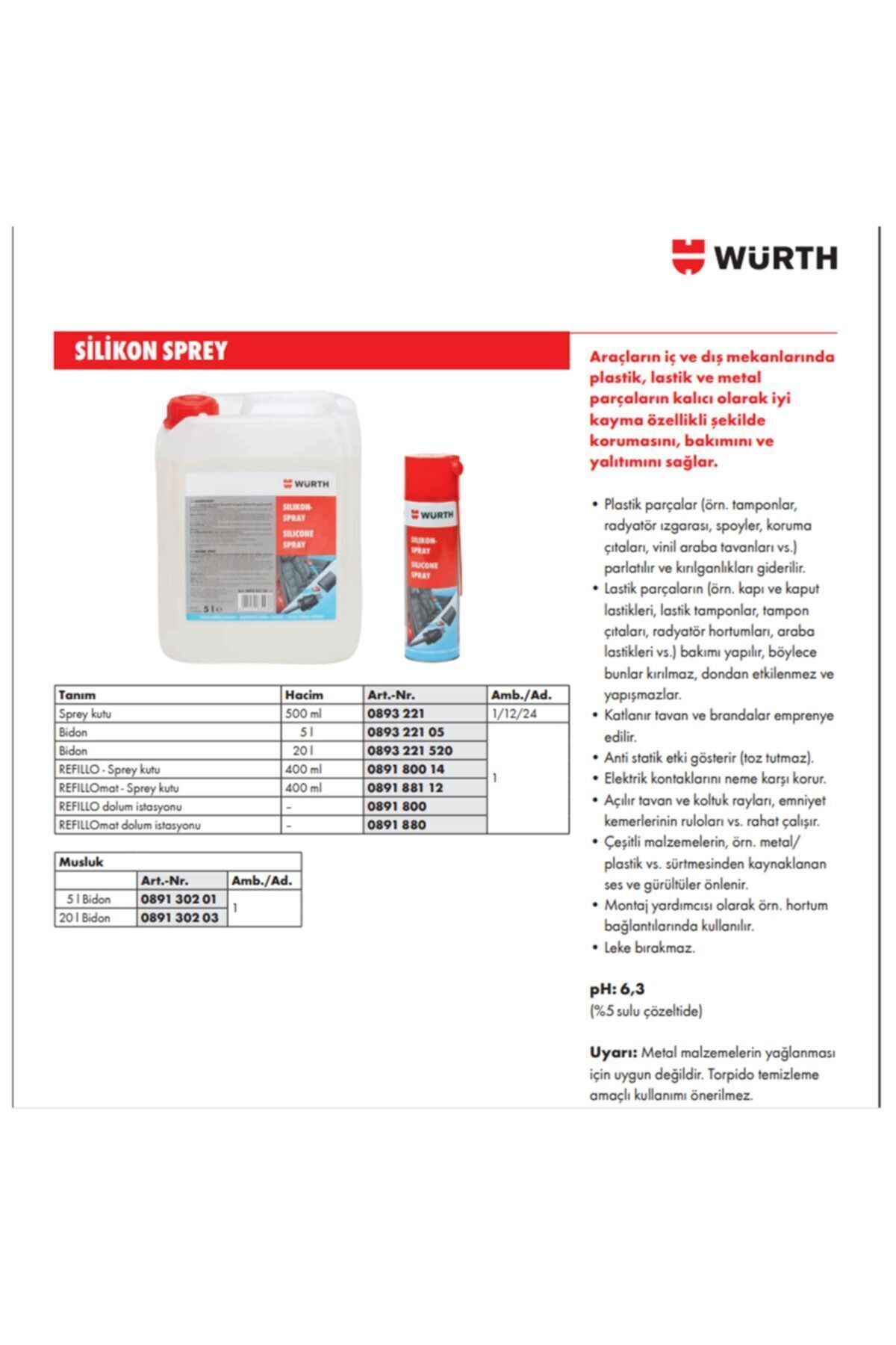 Silikon Sprey 500 ml / 3'lü Paket / Alman Üretimi