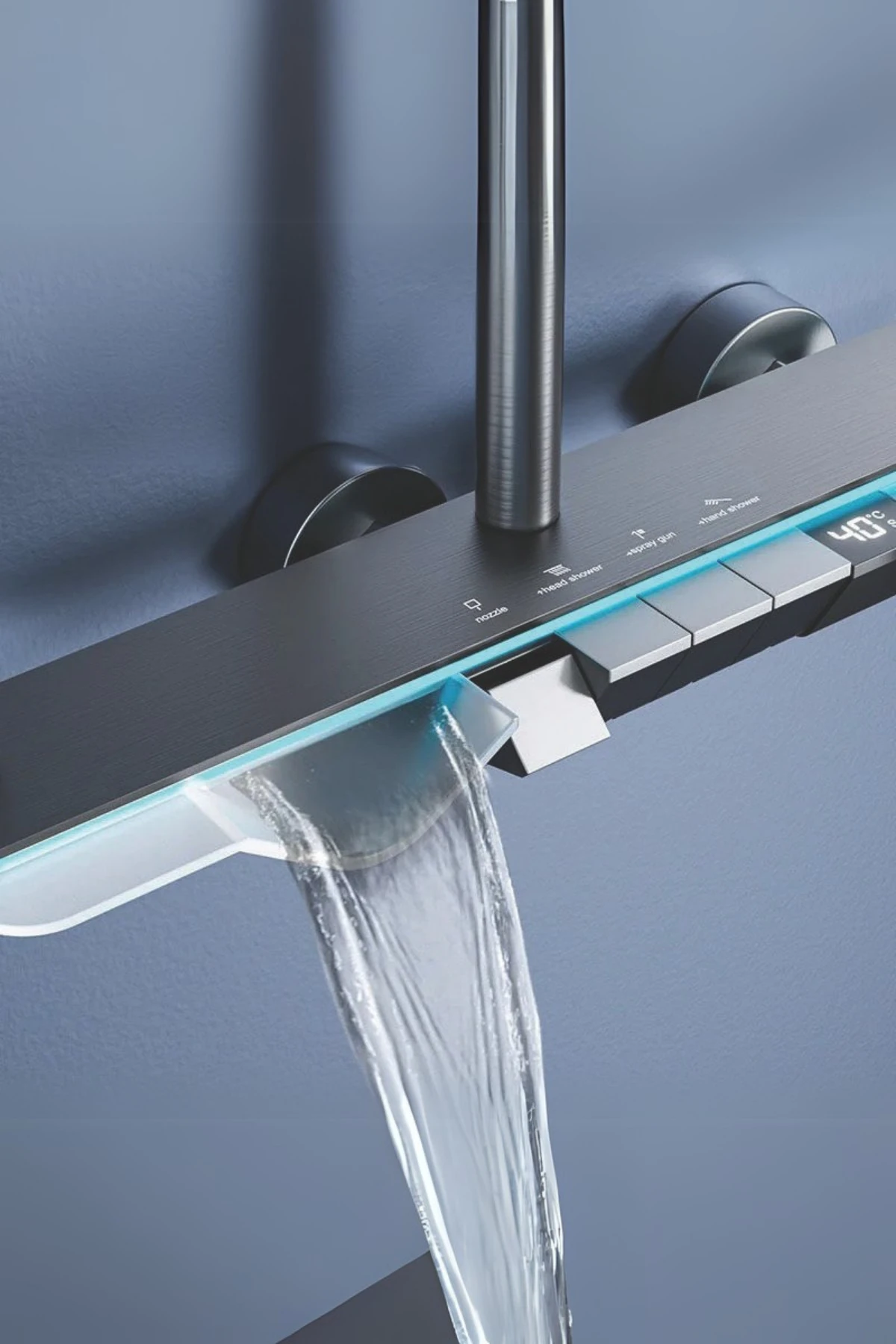 Dijital Led Göstergeli Piyano Akıllı Lüks Şelale Duş Seti Yağmur Tepe Duş Seti - Vlns