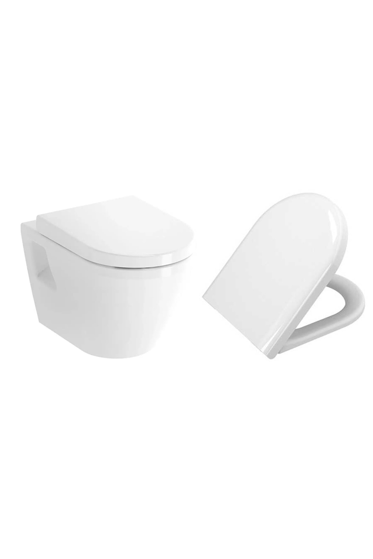 Integra Round Rim-Ex Asma Klozet ve Kapak Takımı, Beyaz