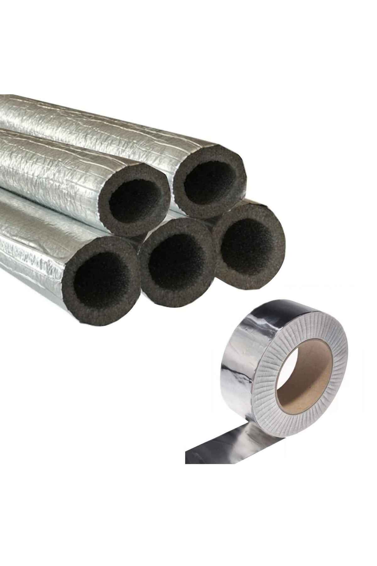 DOĞALGAZ KOMBİ FOLYO KAPLI TASARRUF BORU KILIFI 4 ADET TOPLAM 8 METRE+İZOLASYON FOLYO BANDI 5 METRE