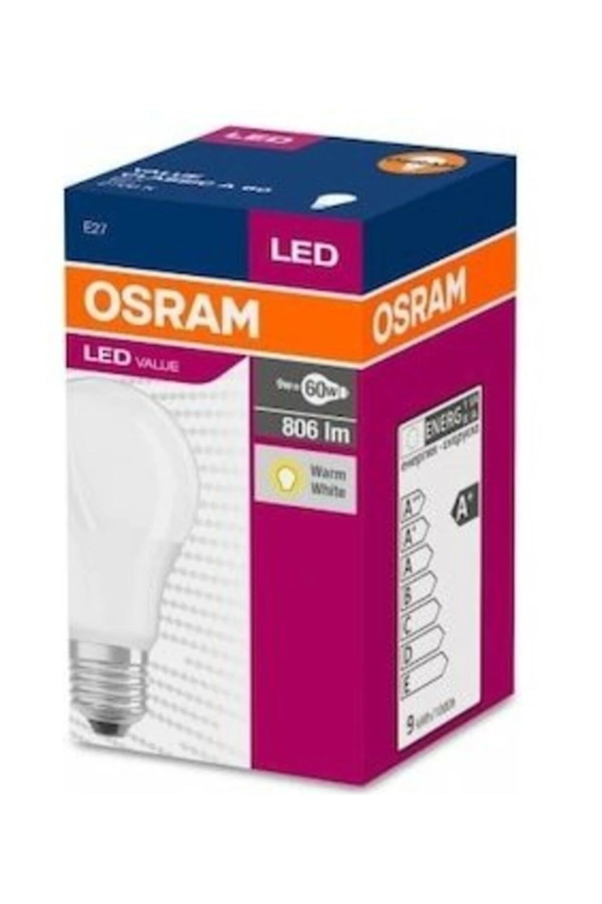 Led Value 8,5w/2700k 806lm E27 (10 Adet)