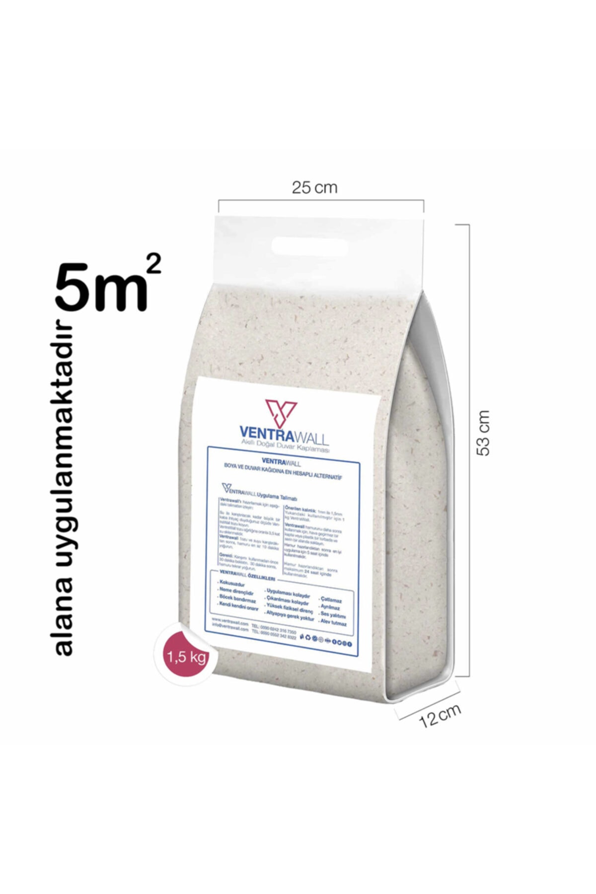 Pamuk Duvar Boyası Isı Yalıtımlı Krem 1.5 Kg