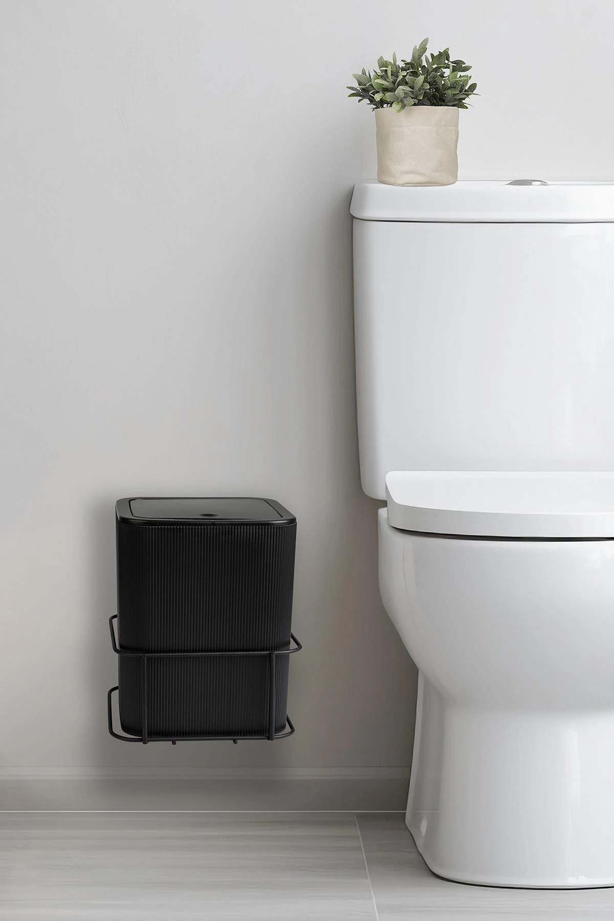 Siyah Eko Magic Askılı Kare Mina Çöp Kovası