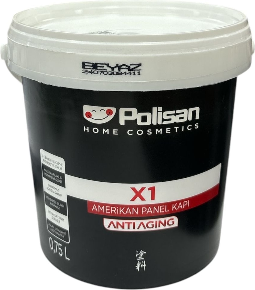 X1 Su Bazlı Kokusuz Amerikan Panel Kapı ve Ahşap Boyası Beyaz Renk 0,7 L