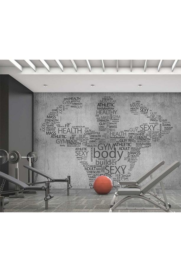 Spor - Fitness Salonu Yazılı Özel Tasarım Duvar Kağıdı
