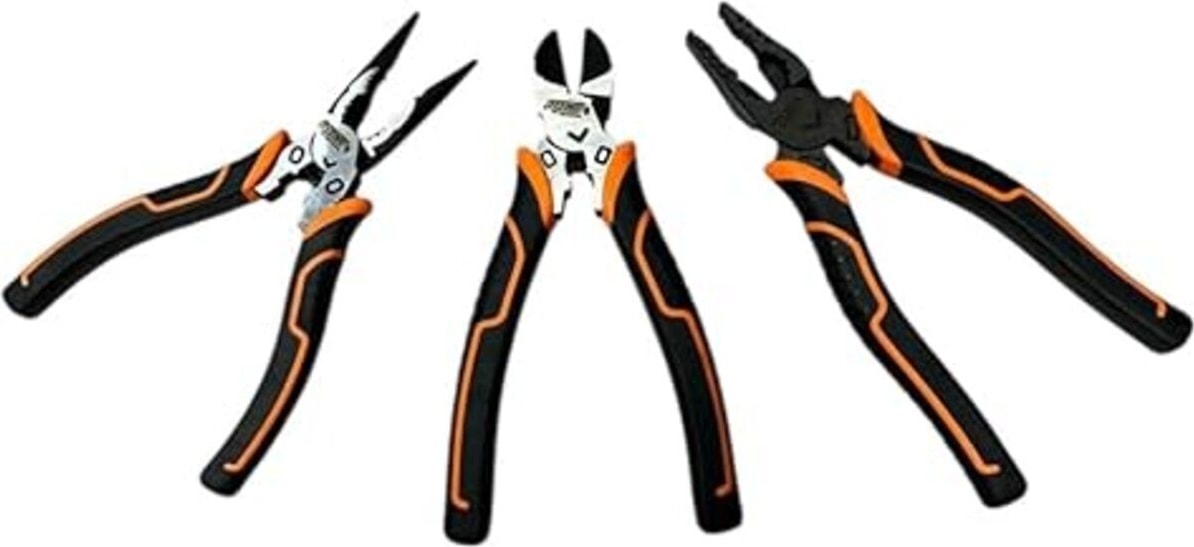 3'lü Profesyonel Pense Seti, 7'' Pense, 6'' Yankeski, 6'' Kargaburun, Crv Çelik