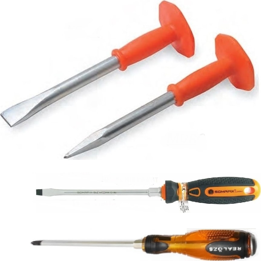Izoleli Korumalı Murç Keski 250 mm Somafix Panzar Duz Tornavida Real Darbeli Yıldız Tornavida