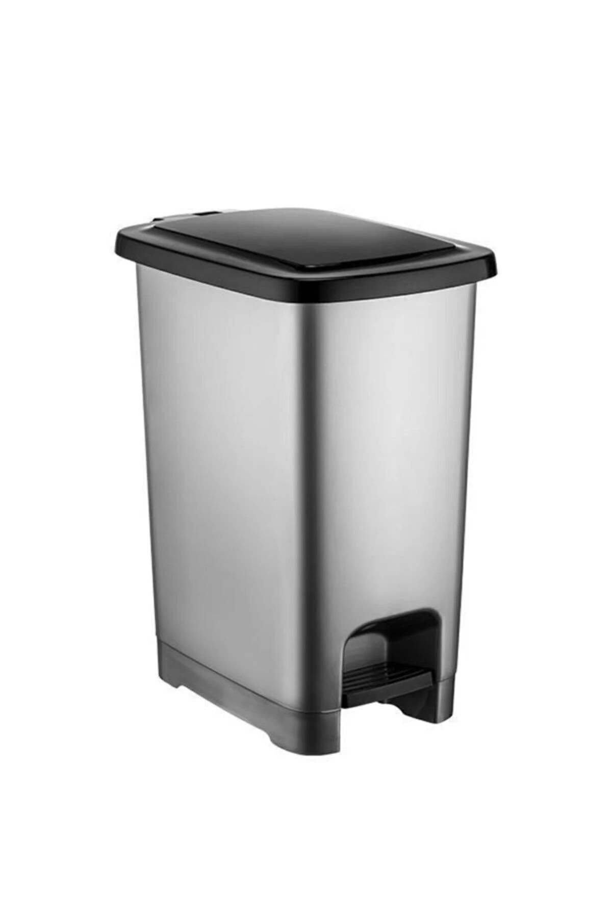 40 Lt Slim Pedallı Plastik Çöp Kovası Siyah Kapaklı 4283