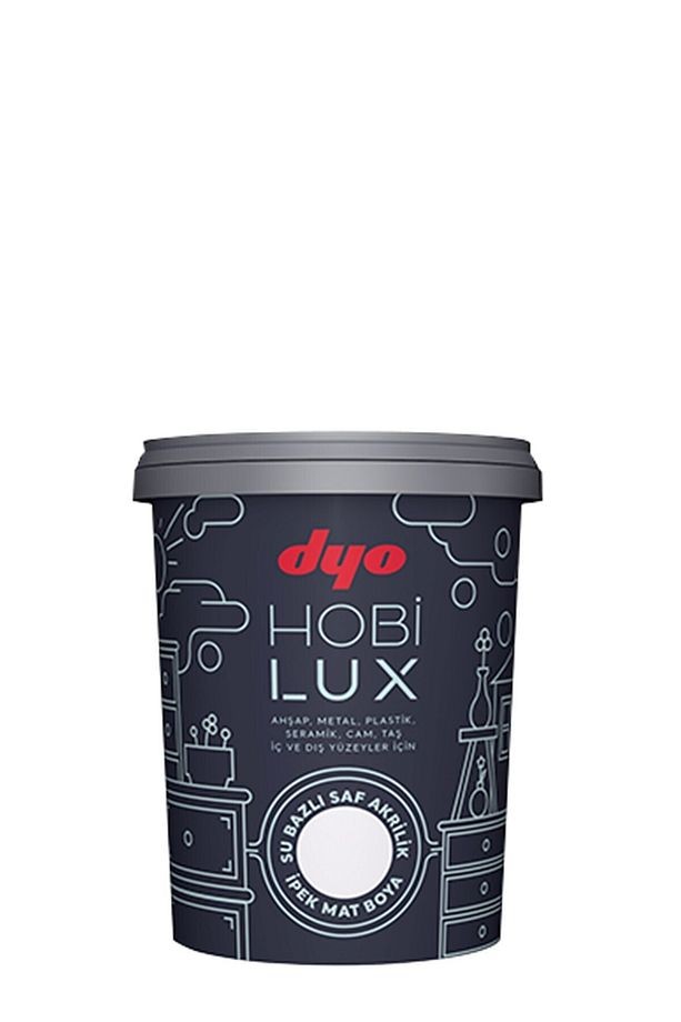 Hobilux Su Bazlı Saf Akrilik Ipek Mat Boya 0,4 Lt Hobi Boya 0020 Siyah