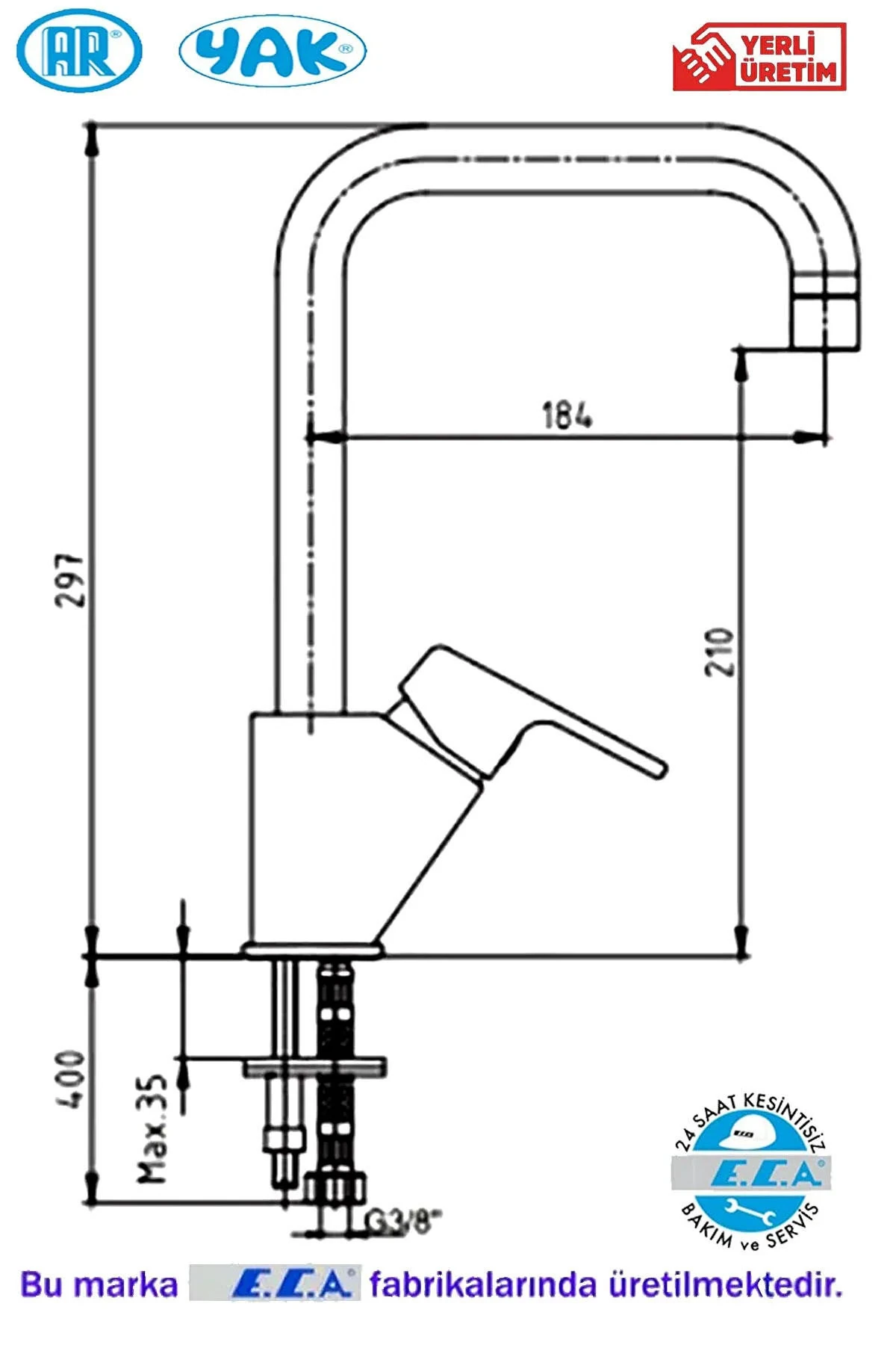Ar Lunetta Eviye Bataryası Yuvarlak Borulu 102118119