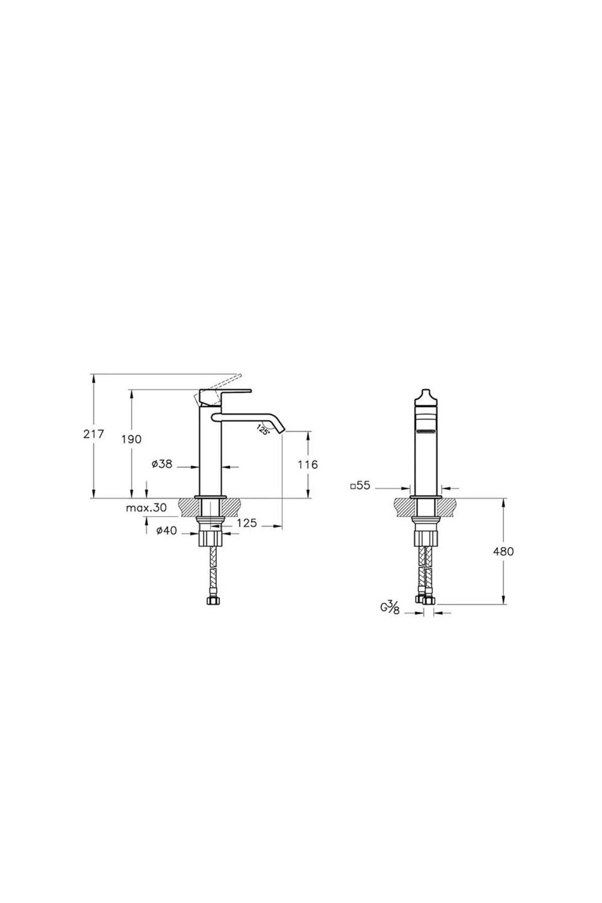 Yeni Suit Lavabo Bataryası (Üstten) Soft Bakır A4281629