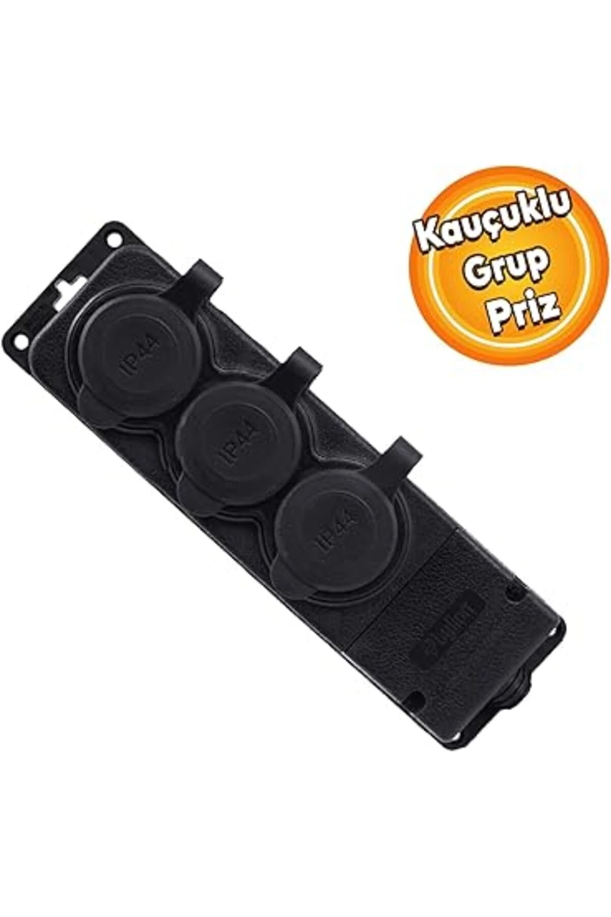 Sağlam Uzatma Monofaze Kauçuklu Bahçe Çoğaltıcı Dış Mekan Korunaklı Priz Kapaklı Siyah Grup 3'lü