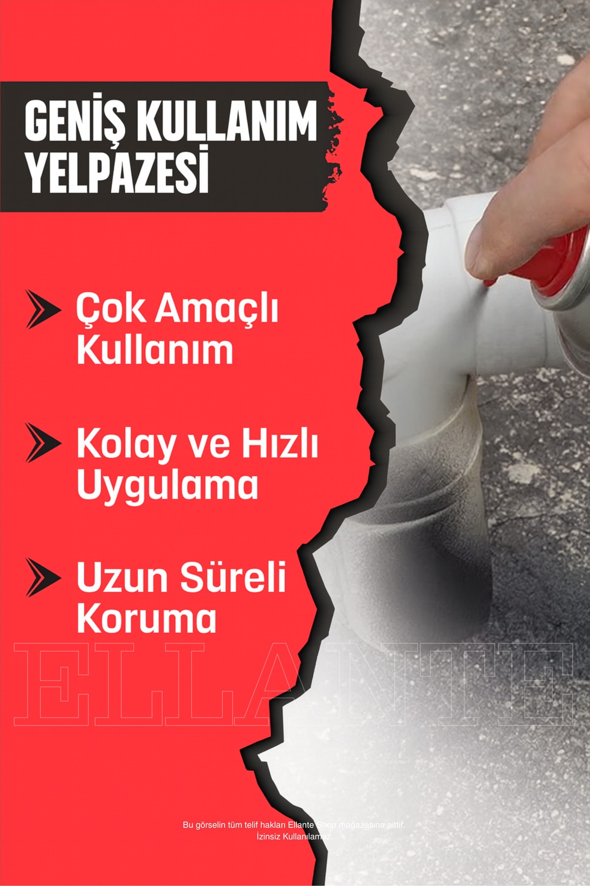 Su Geçirmez İzolasyon Spreyi – Çok Amaçlı Hızlı Onarım ve Koruma Spreyi SİYAH RENK 450 ml