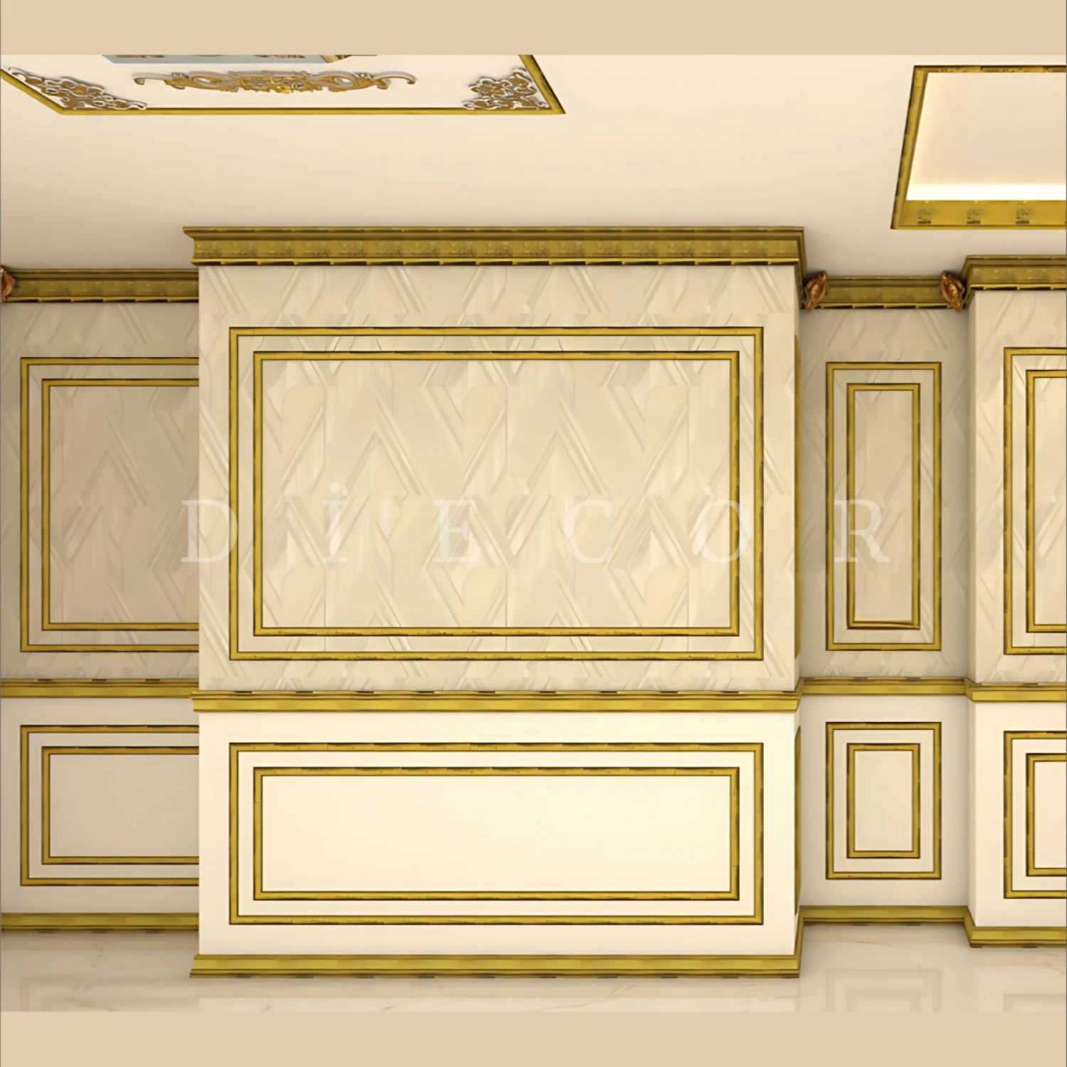 Dekoratif Polistren 15 Adet 2,5 cm Gold Duvar Çıtası