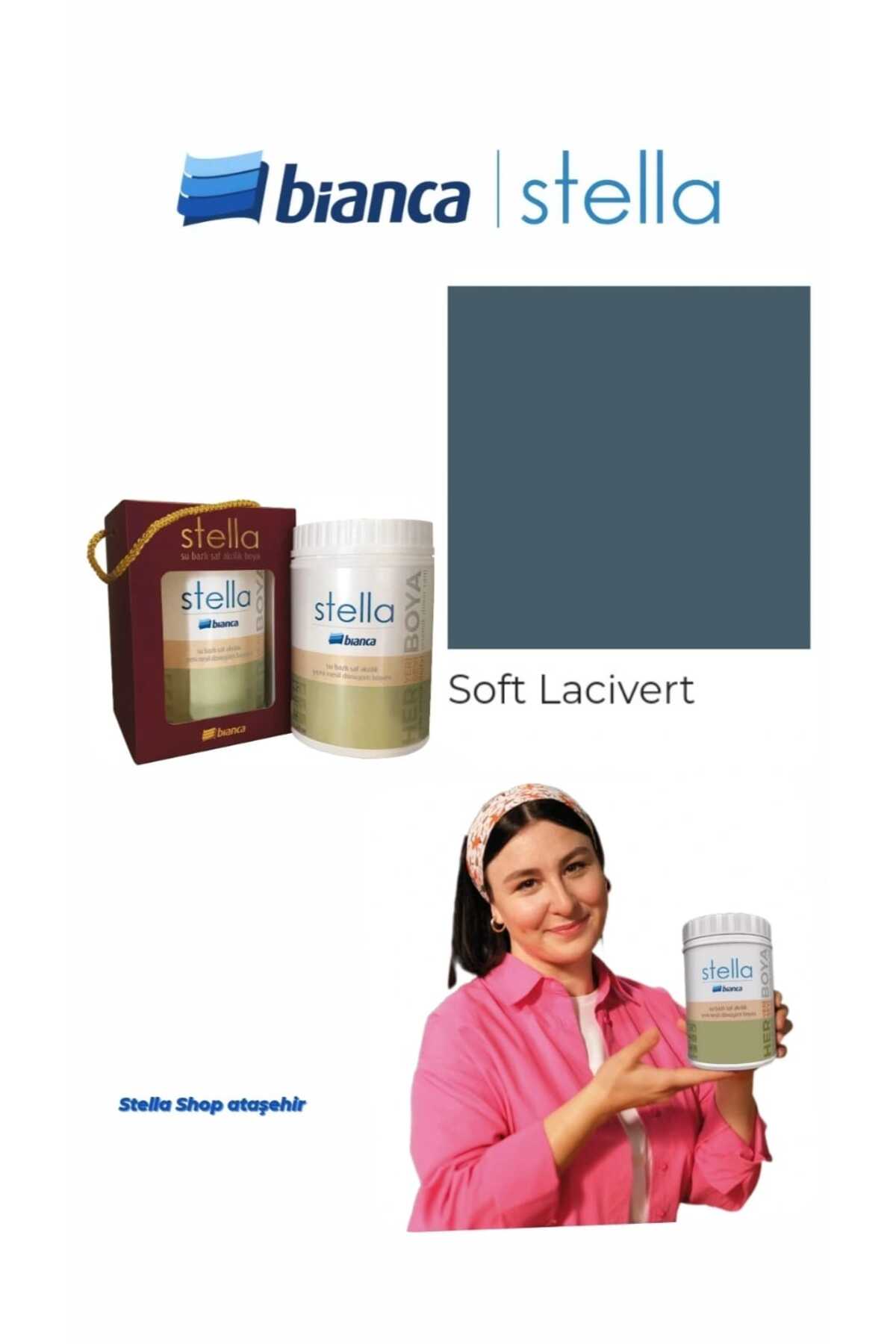 Stella Su Bazlı Saf Akrilik Boya 500ml - Soft Lacivert