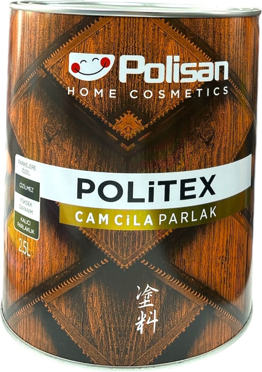 Politex Cam Cila Parlak Şeffaf Vernik 2,5 Lt